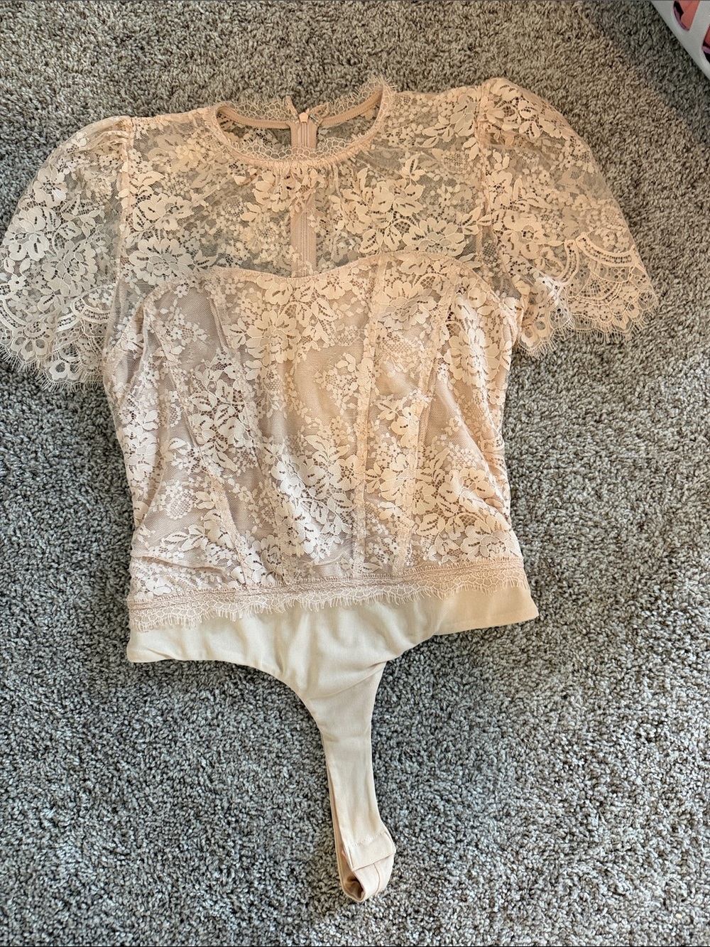 Fate Lace Bodysuit in Nude Blush